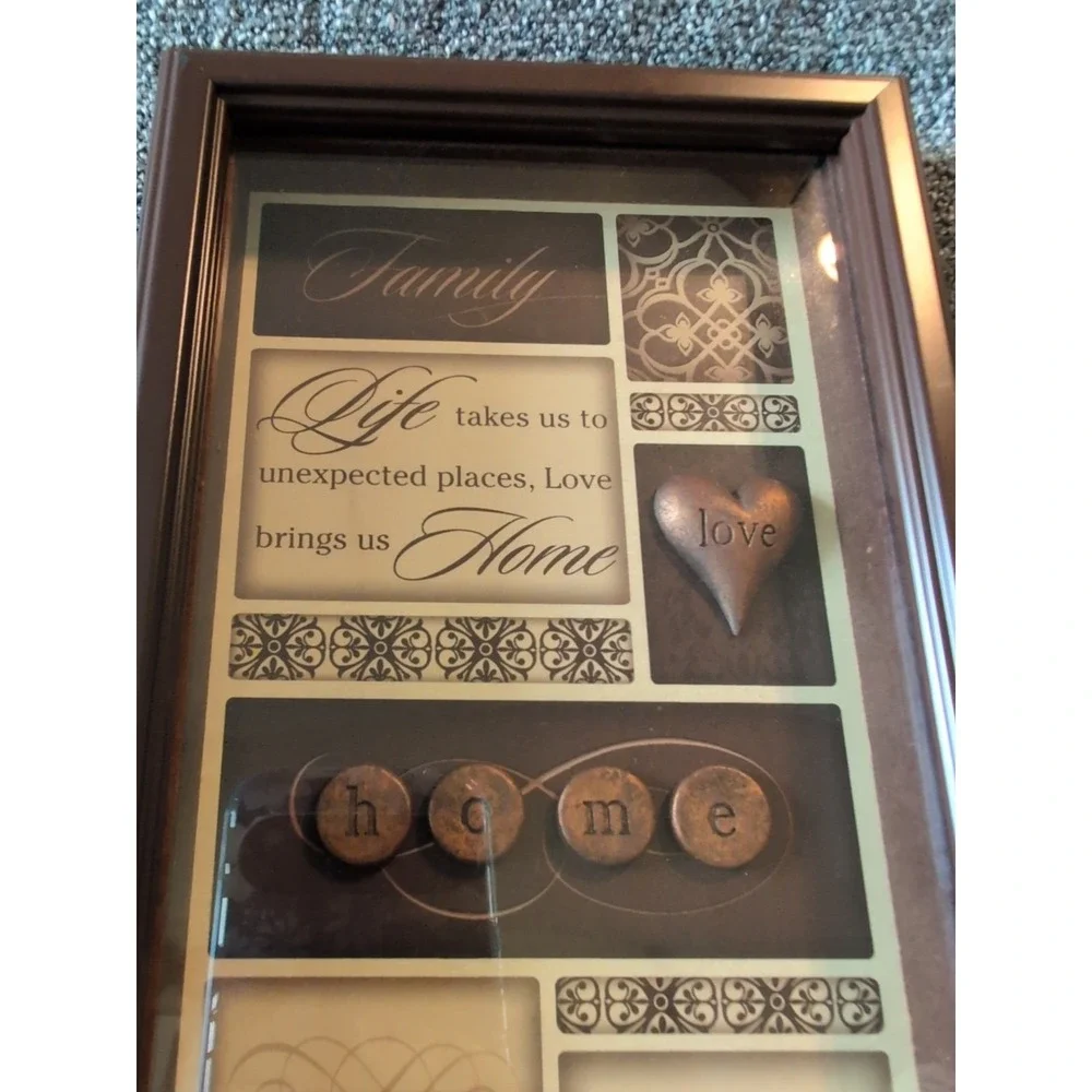 New View Gifts Shadow Box Frame FAMILY HOME JOURNEY 5.75x11 Embellished Decor